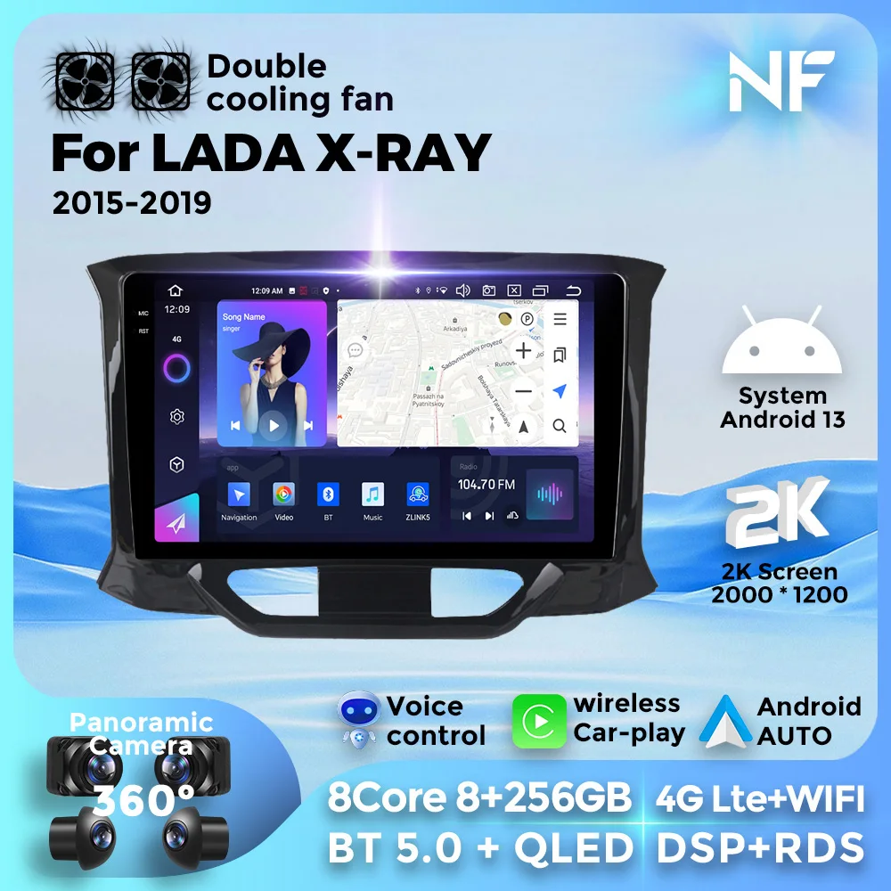 Car Radio For LADA X Ray Xray 2015-2019 Android 13 Multimedia Video Player Navigation GPS For  Wireless Carplay Auto 4G WIFI BT