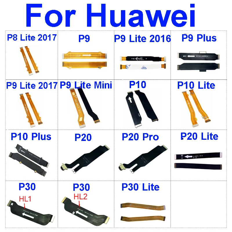 Mainboard Motherboard Flex Cable For Huawei P8 P9 P10 P20 P30 Pro Mini Lite Plus 2017 2016 Main Board Flex Ribbon Repair Parts