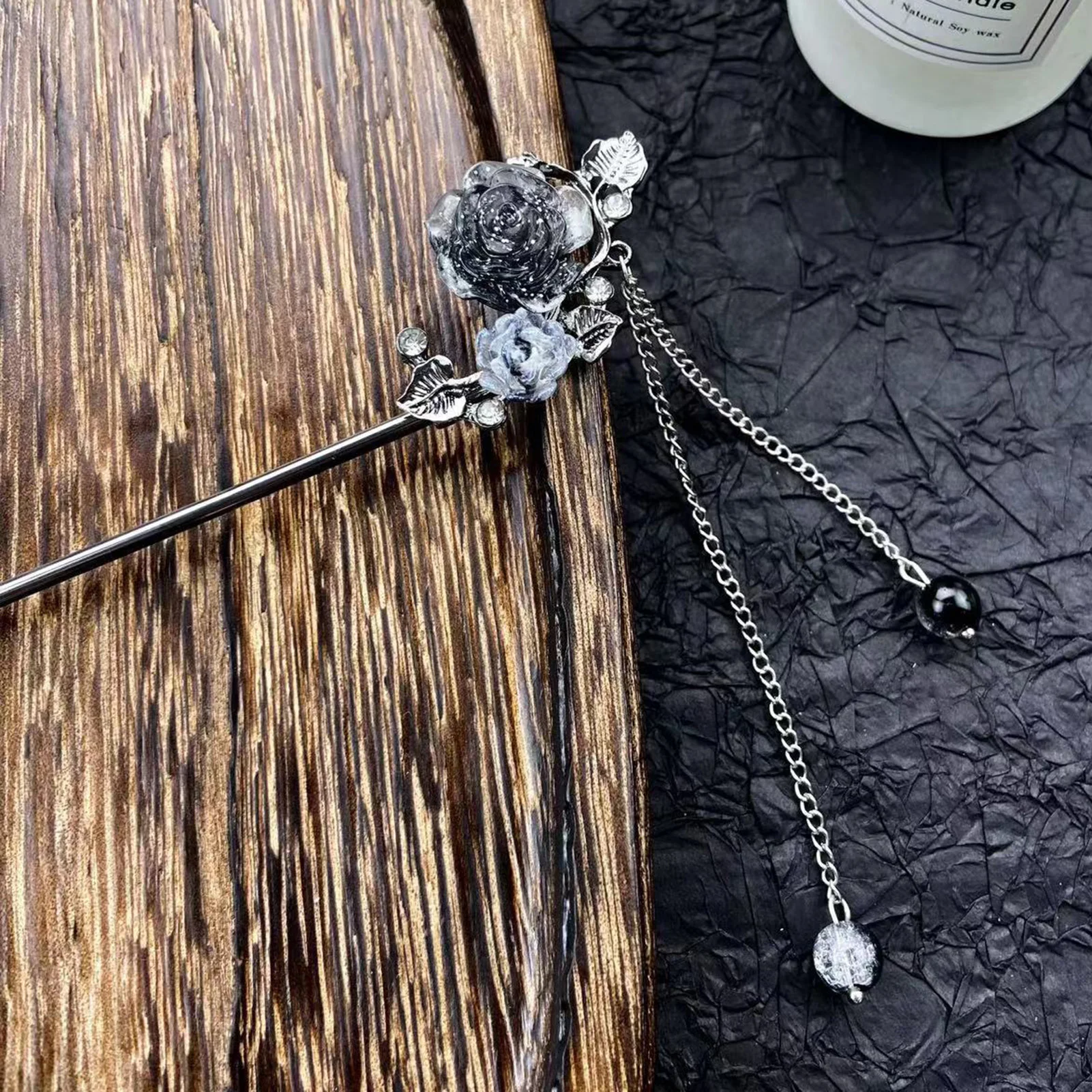 Винтажная заколка для волос в китайском стиле, элегантная заколка для волос с чернилами и камелией для женщин и девочек, весенняя атмосфера, аксессуары для волос, подарки для девочек