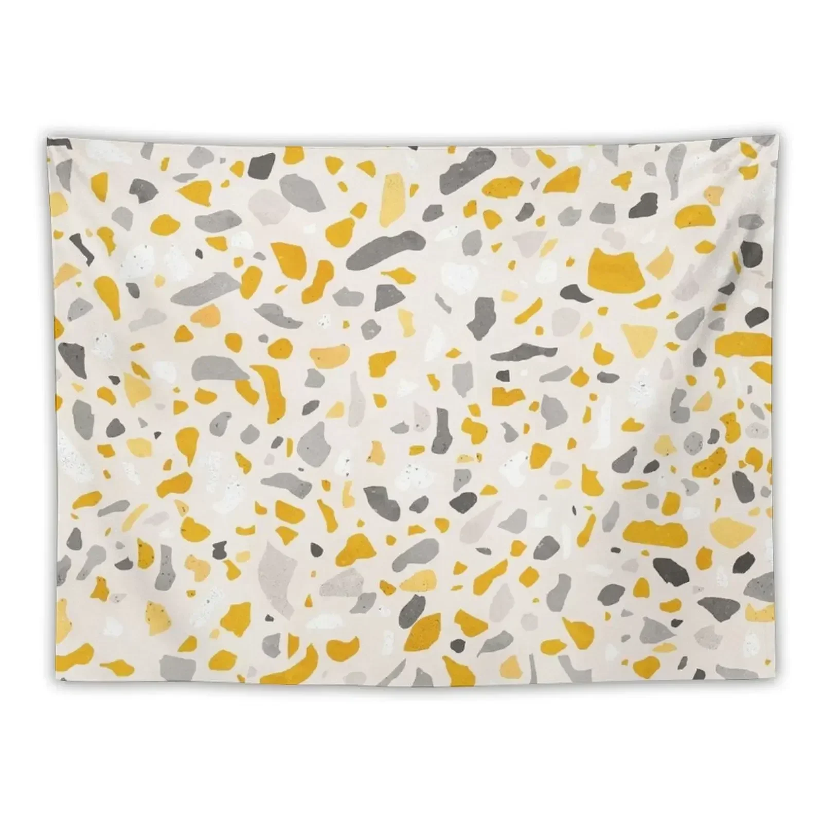 

Terrazzo memphis vintage mustard yellow white gray beige Tapestry Wall Hanging Decor Cute Room Things Tapestry