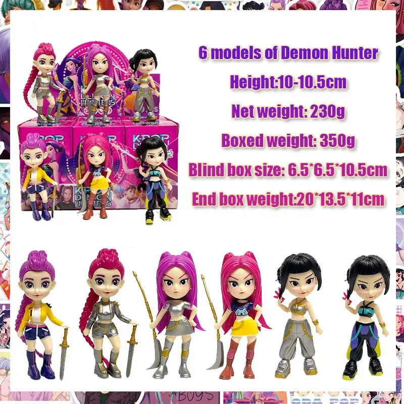 6 unids/set Anime Kpop Demon Hunter caja ciega divertida desmontaje estatua de escritorio regalo coleccionable para niños Halloween Navidad