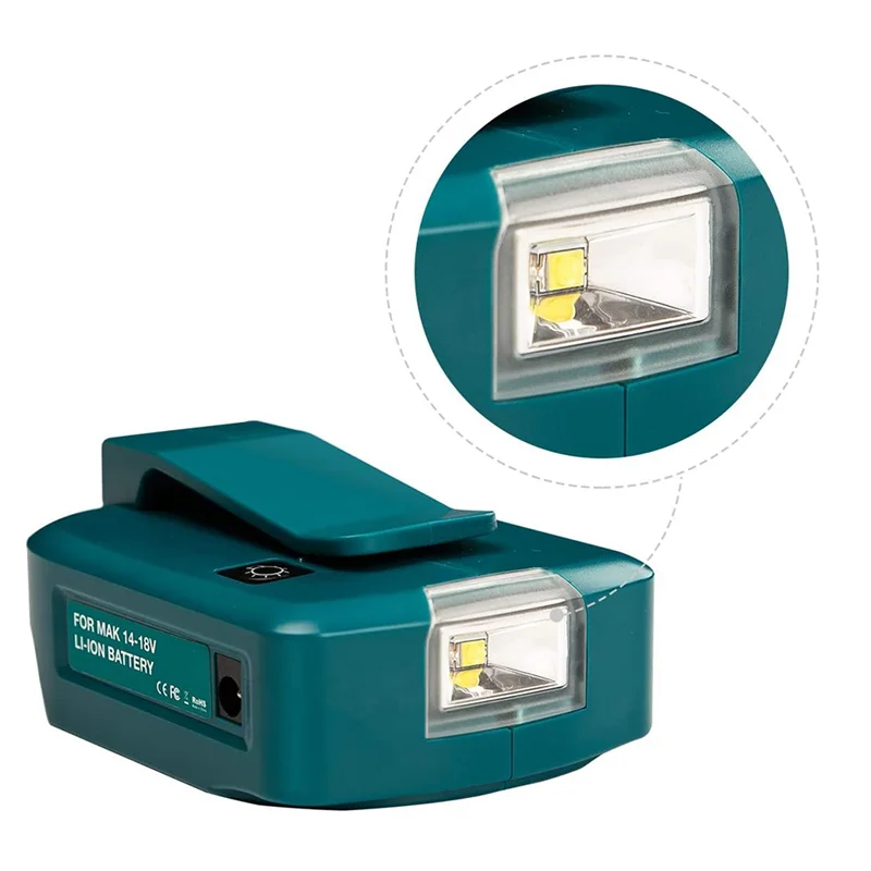 Imagem -06 - Porta Conversora Usb tipo c com Luz Led Spotlight Bateria de Leão Luz ao ar Livre para Makita Adp05 14.4v 18v
