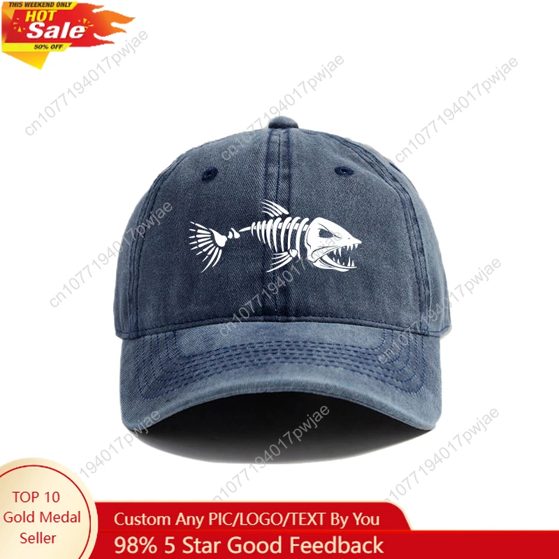 

Fish bone and fish bone printed baseball caps are ideal equipment for casual and minimalist travel for both men and women