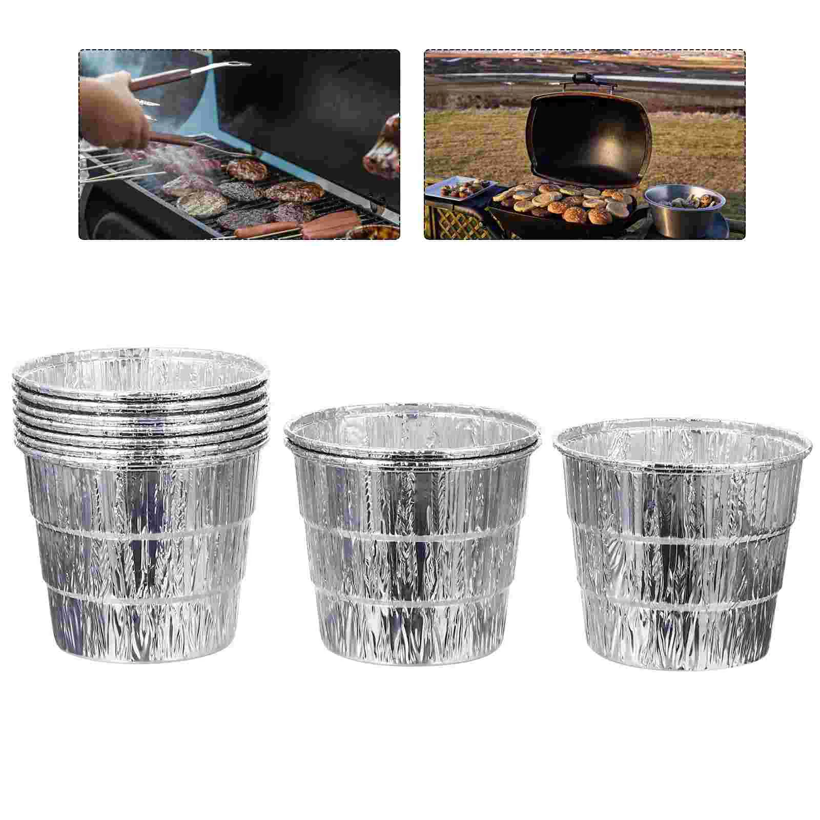 

Drum Lining Barbecue Liner Pellet Grills Foil Tray Iron Bucket Tin for BBQ Liners Replacement Aluminum