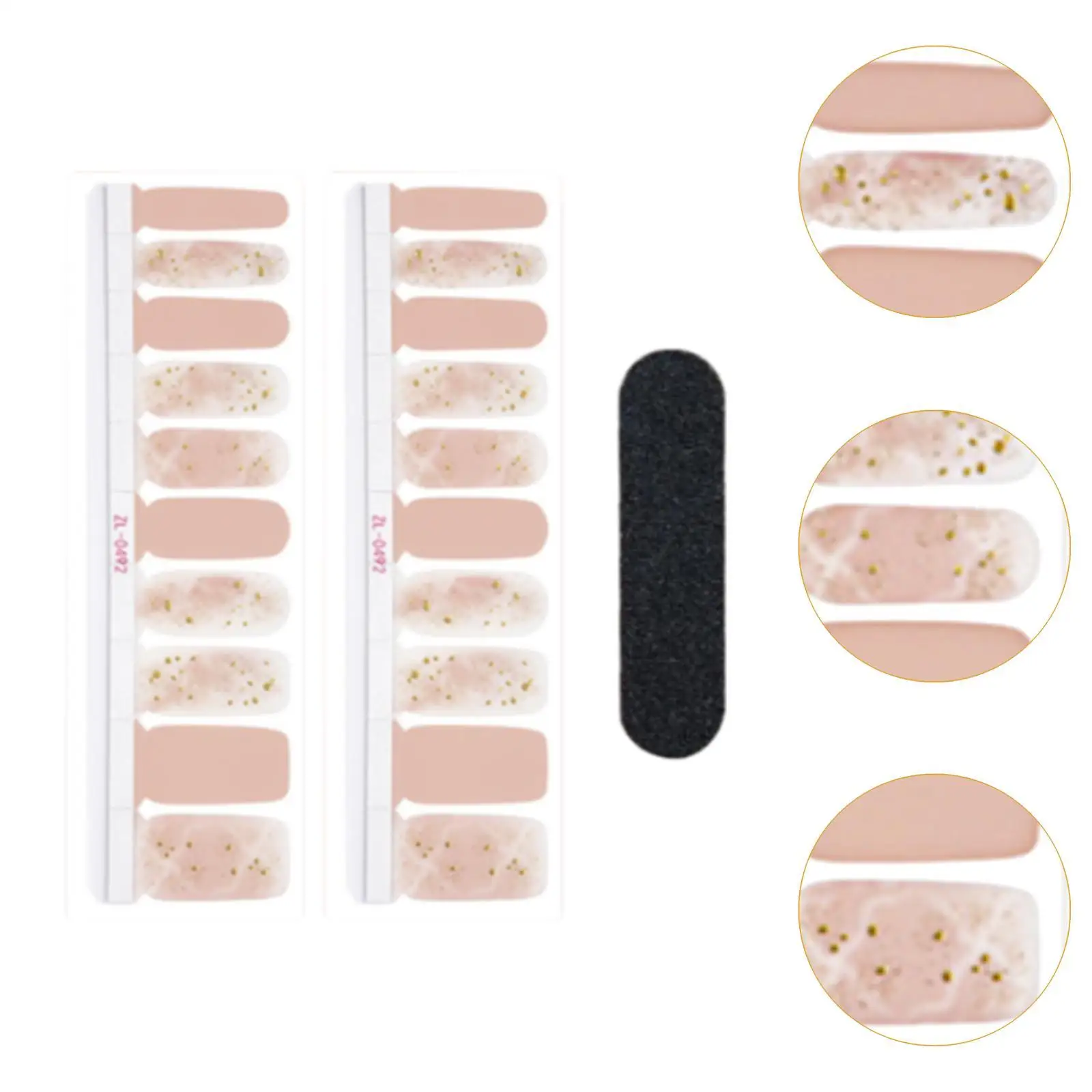 20Pcs Full Wrap Nail Polish Stickers Gel Nail Stickers Easy to Remove Cured Gel Nail Strips Full Cover Nail Decals for Girls