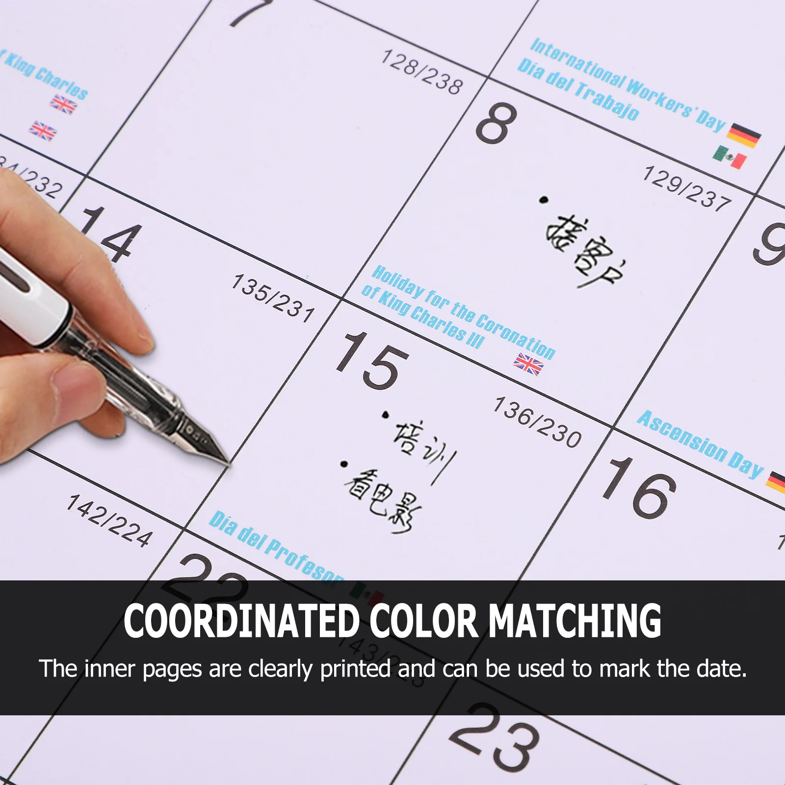 

Large Wall Calendar 2024 Monthly Planner Sturdy Hanging Spiral Art for Home Office Use Year Wall Calendar Calendars