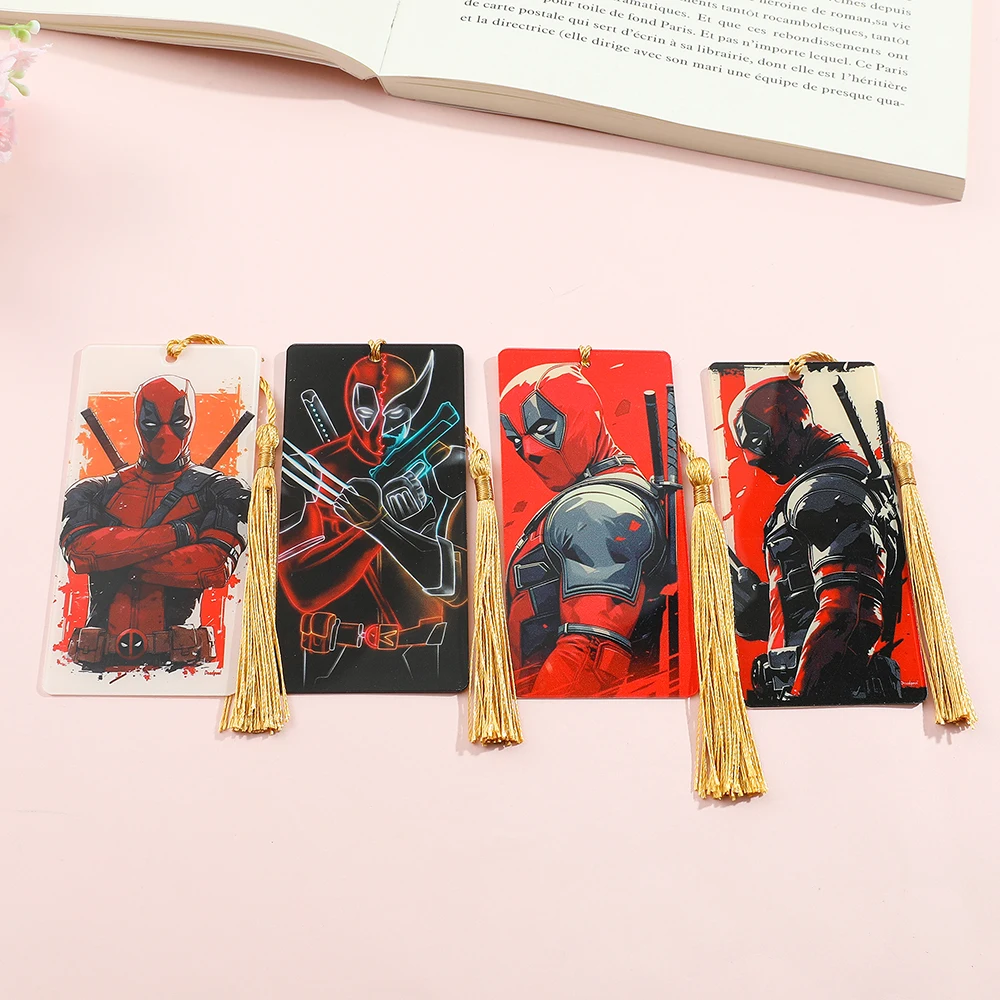 1Pcs Deadpool & Wolverine Bookmark Personalized Metal Bookmark Reading Marker Gift for Book Lovers, Birthday Gift