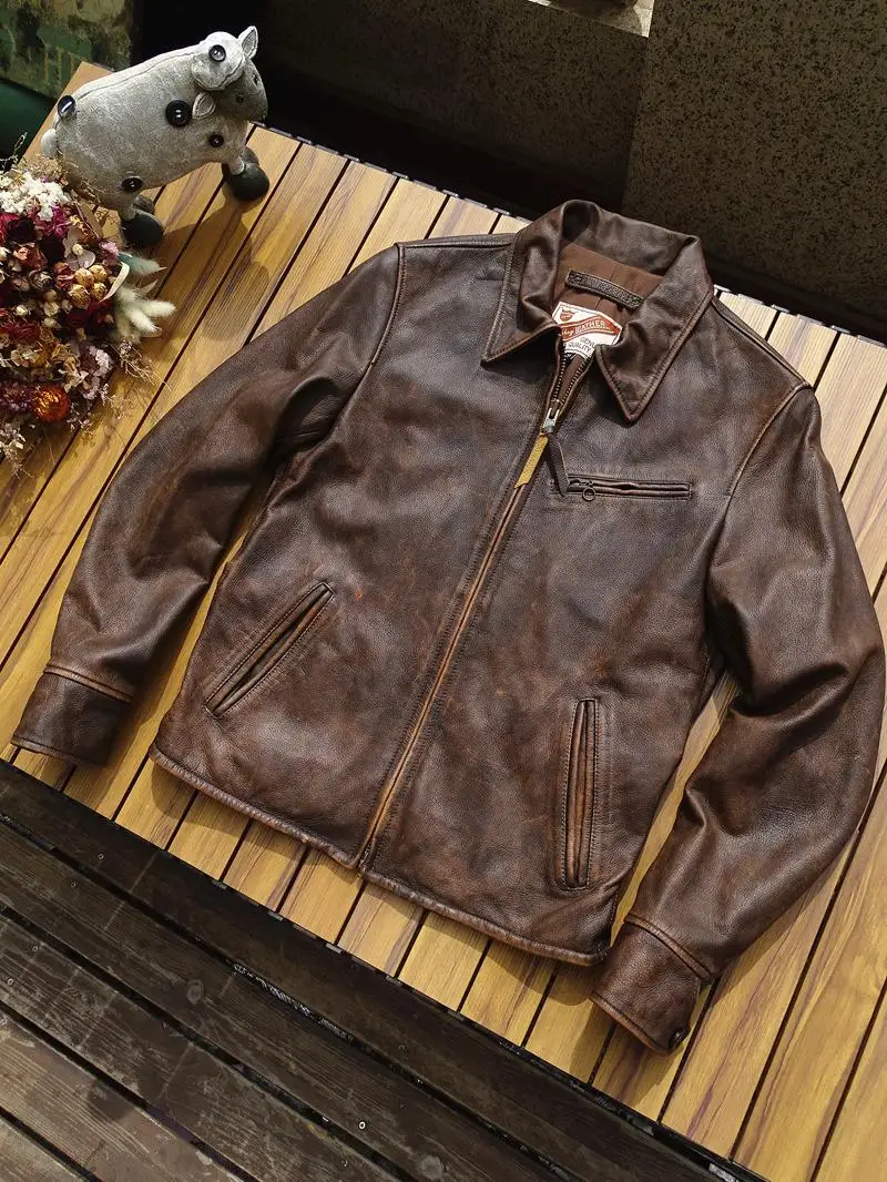Motorcycle Genuine Leather Jacket Outdoor Super Soft Leather Jacket Motorcycle Durable Clothes Size S-5XL