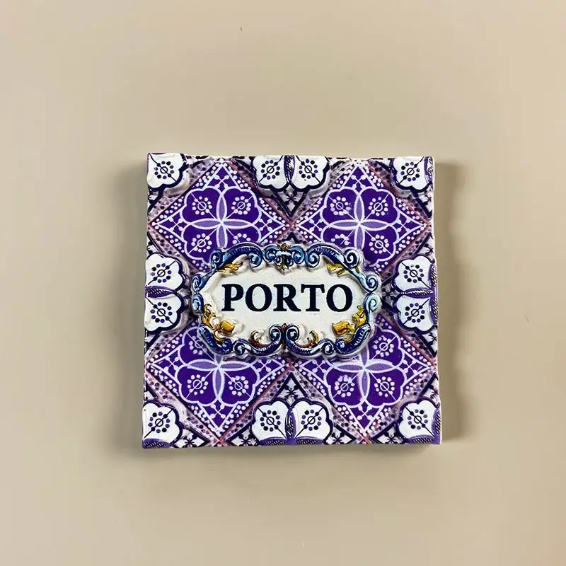 

Portugal Porto Refrigerator Magnet Travel Souvenir Creative 3D Magnetic Relief Decoration Gift