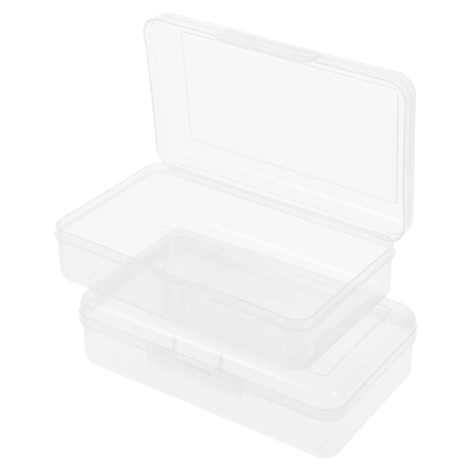 

2 Pcs Plastic Pencil Case Transparent High Capacity Durable Material Students Office Study Travel Stationery Container