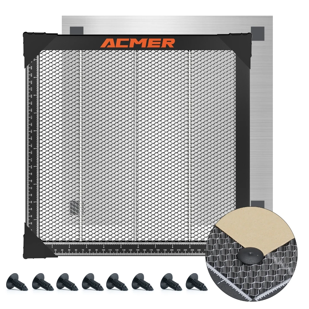 Table de travail en accent d'abeille pour graveur laser, panneau en acier, plate-forme pour CO2 ou diode, machine de découpe, 30x30/33x33 cm