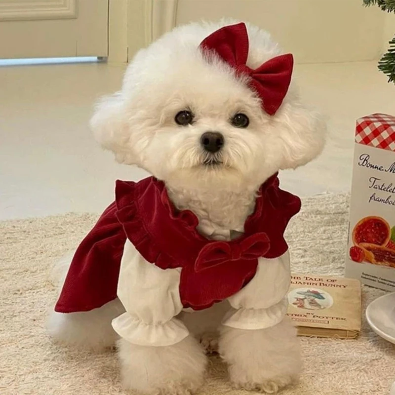 

Dog Dress Winter Puppy Fashion Clothes Shih Tzu Apparel Maltese Poodle Warm York Schnauzer Suits XS-XL Pet Dogs Skirts Costumes