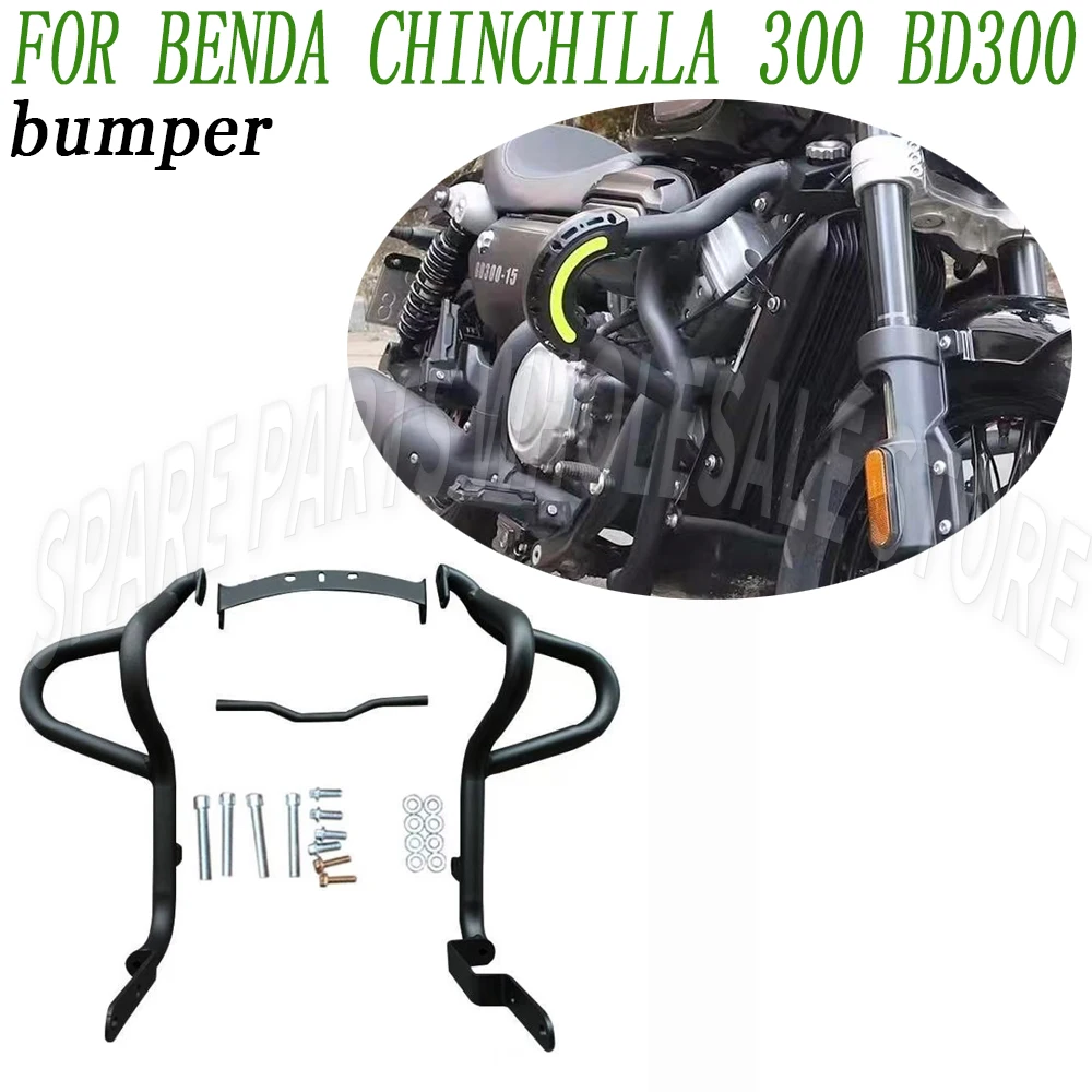 

Motorcycle Highway Engine Guard Crash Bar Frame Bumper Fairing Protector Bars For BENDA Chinchilla BD300 300BD Chinchilla300