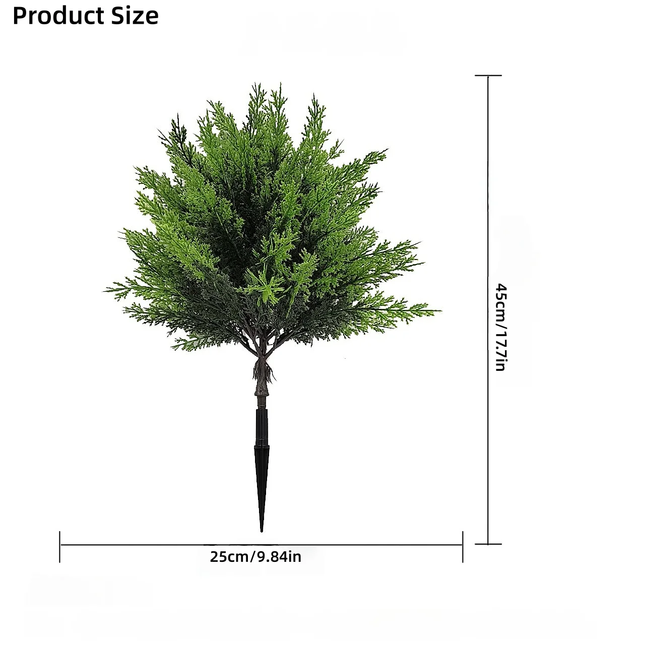 قطعتان من الخضرة الاصطناعية الخارجية - أشجار الصنوبر الكروية الكبيرة عالية الجودة مع أوتاد أرضية، لتزيين الحديقة الداخلية/الخارجية