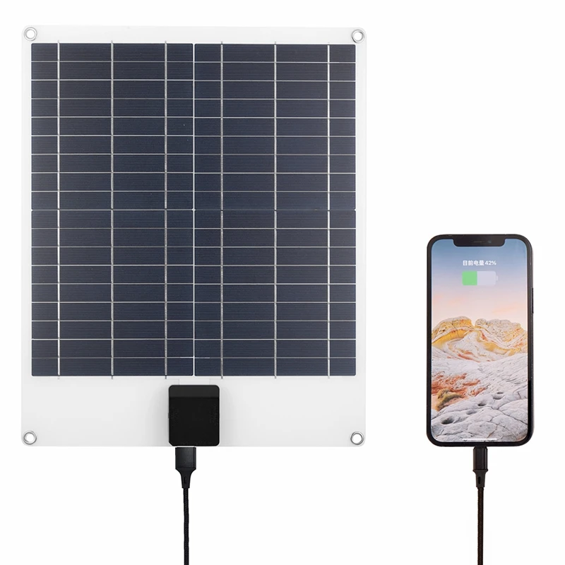 100W Portable Solar Panel Kit 18V/5V USB Type-C Solar Charger Solar Battery Plate Mobile Power Supply for Outdoor Camping Hiking