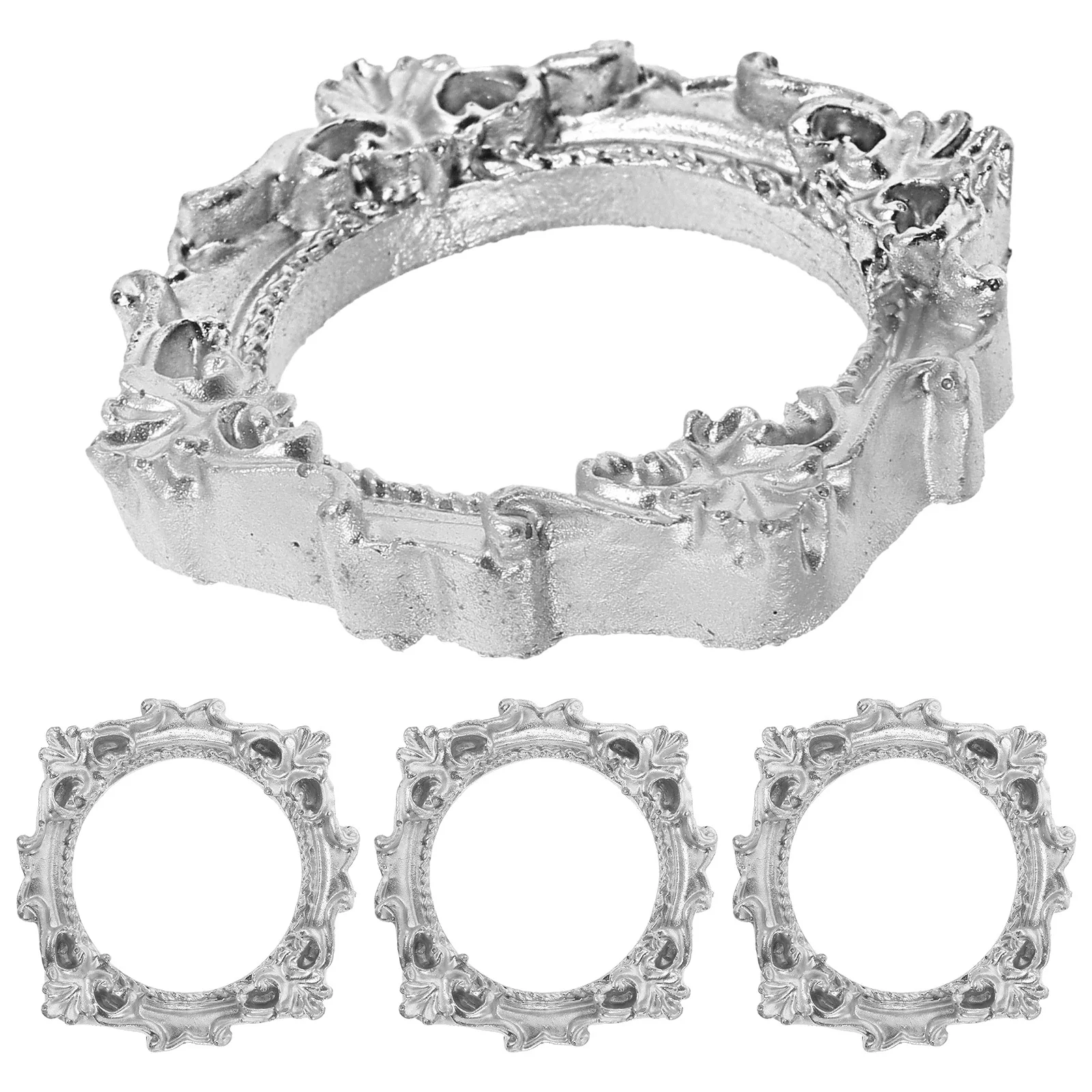 

Retro Small Frame Photo Wall Mini Oval Picture Ornaments Baroque Background Paper for Scrapbooking Vintage Decor