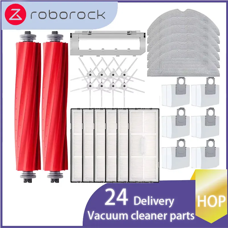 Main Side Brush Mop Hepa Filter Dust Bag Cleaning Rolling Brush Roborock S7 Maxv Ultra S7 Pro Ultra Robot Vacuum Accessories