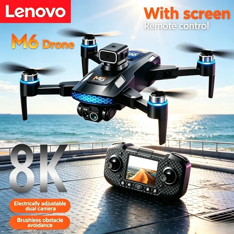 

Новый дрон Lenovo M6 5G WIFI профессиональный 8K HD с экраном, пультом дистанционного управления, квадрокоптер с камерой, FPV видео 4K, БПЛА