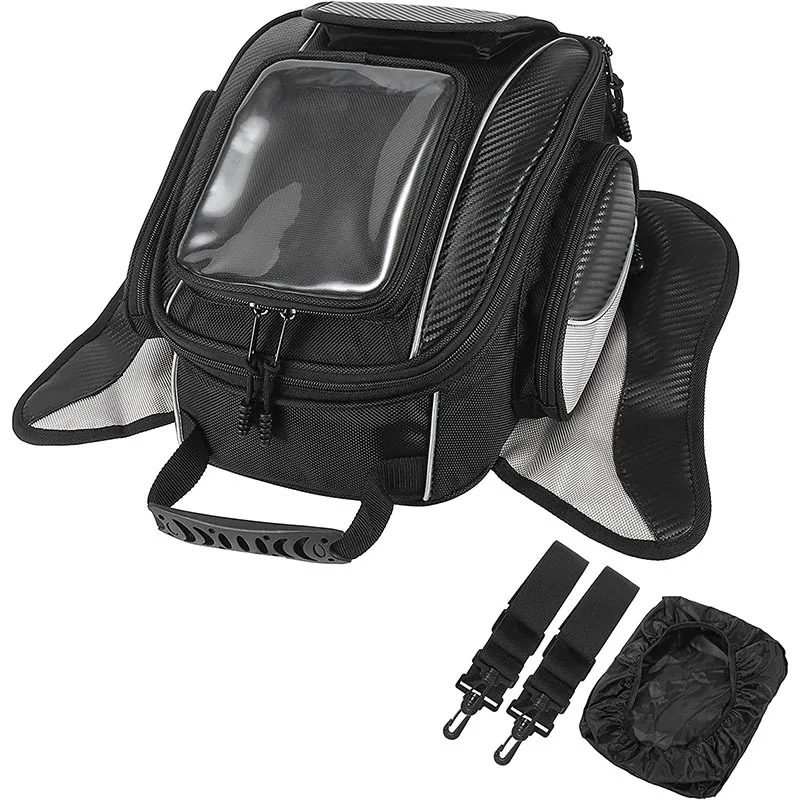 

Universal Oxford Motorcycle Gas Tank Bag Oxford Saddle Black Motorbike Bag with Waterproof Rain Cover