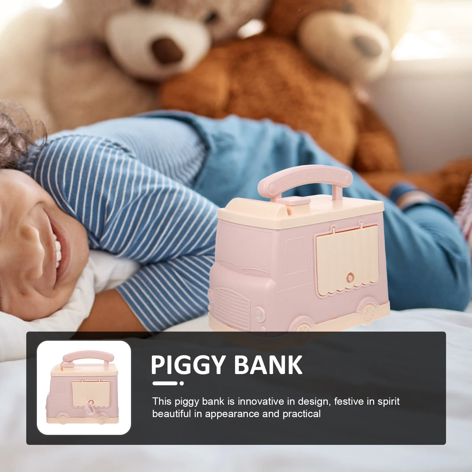 

Car Decor Piggy Bank Lovely Coin Jar Antifall Money Jar Kids Car Decor Coin Bank Practical Gift Lovely Saving Pot