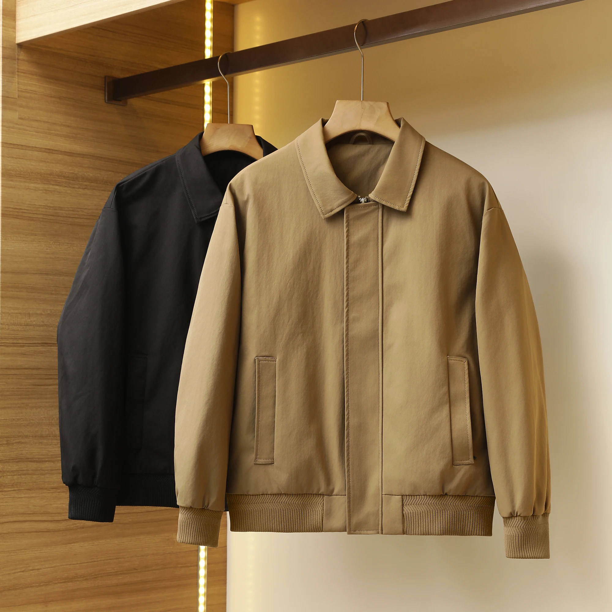 

Busin Casual Men's down Jaet Stand Collar Windproof Warm Faion Urban Sle Polyester Fiber 90 Du down Filling