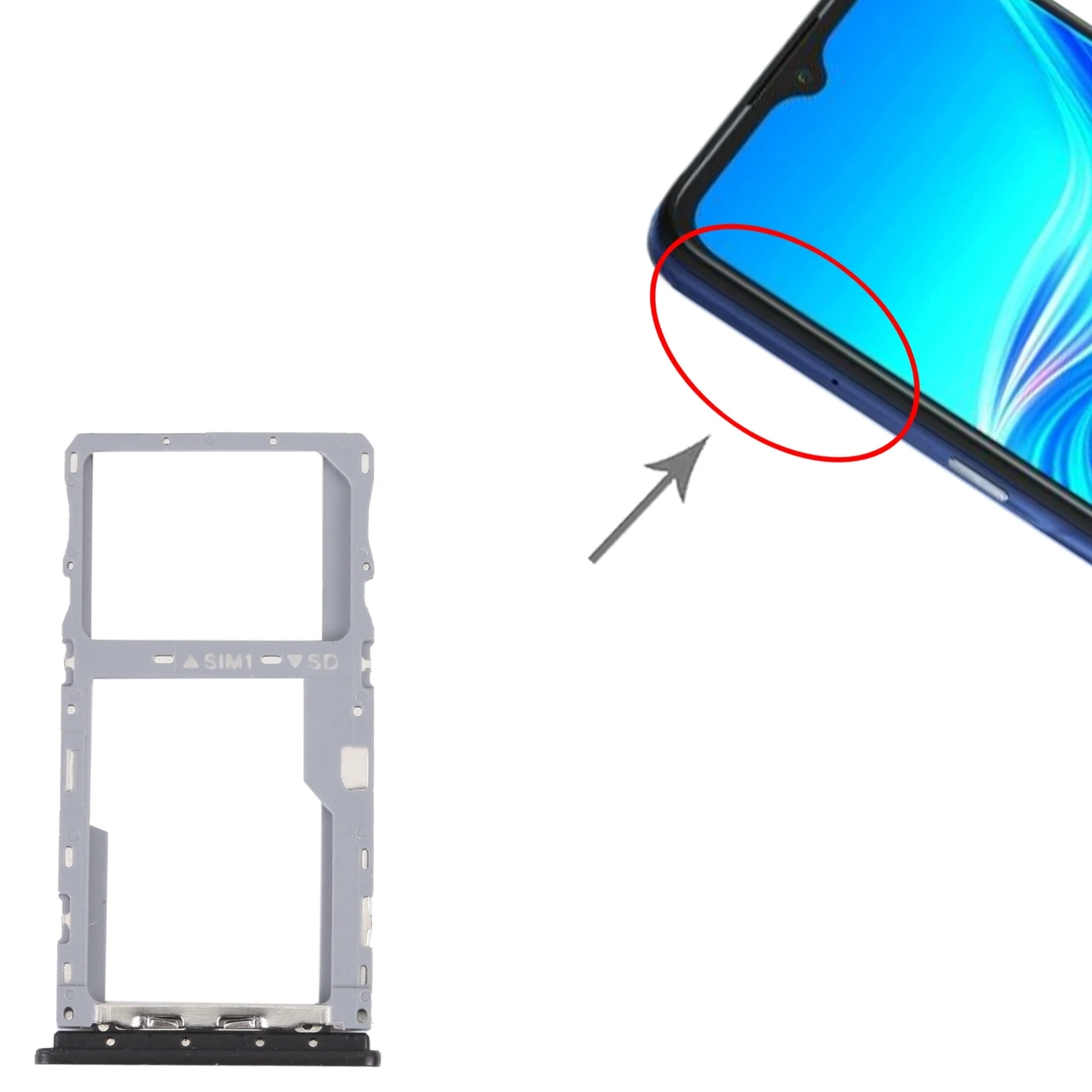 Original SIM Card Tray + Micro SD Card Tray for Alcatel 1S 2021