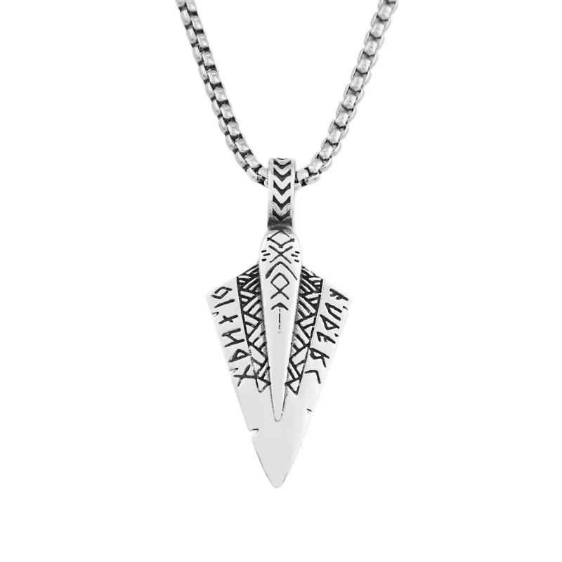 

Arrow double-sided pendant titanium steel necklace stainless steel Viking sweater chain