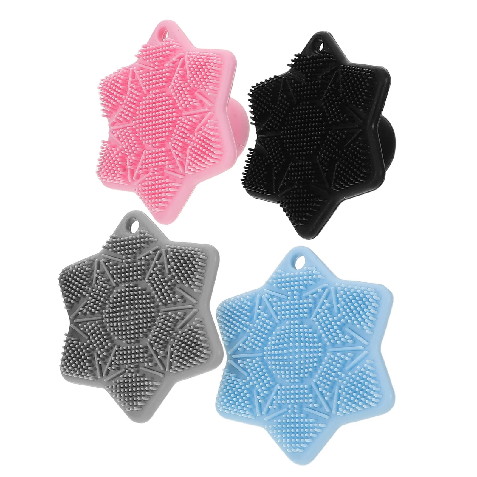 4Pcs Silicone Facial Scrubber Soft Brush Waterproof Deep Pore Cleanser Gentle Exfoliating Face Wash Brush Portable for Women Men