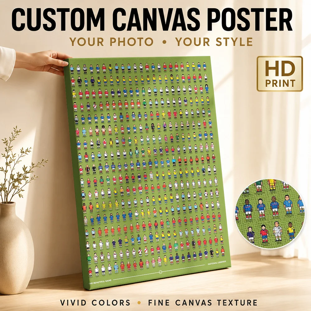 MVP Soccer Net Canvas Print Poster Modern Style Canvas Wall Art With Customized Photo For Training Room Ideal Supporter Gift