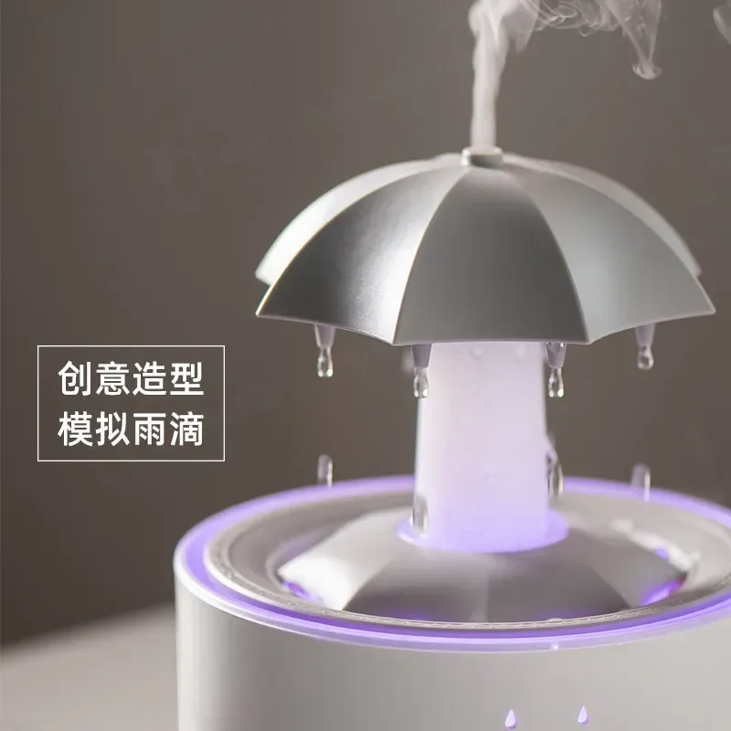 Colorful Raindrop Aromatherapy Diffuser Rotary Water Drop Humidifier with Remote Control for Home Office Air Purification and