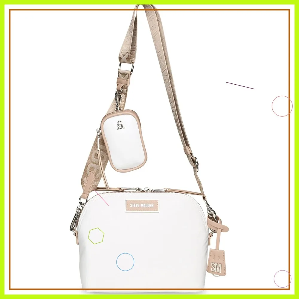 

Nylon Dome Crossbody Bag for Women, Lightweight Shoulder Purse with Adjustable Strap