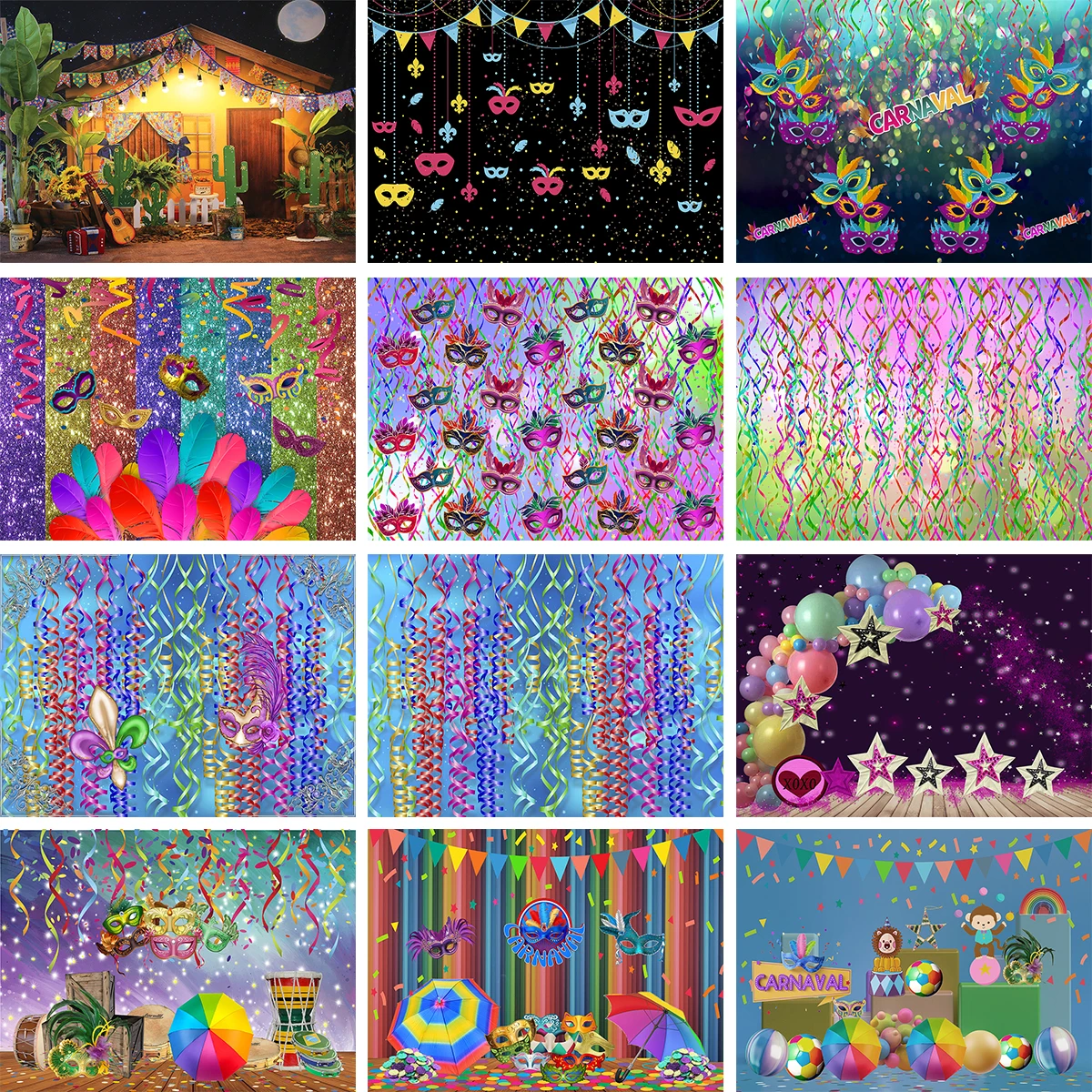 Fiesta Party Backdrops For Adult Kids Cake Smash Photography Masquerade Birthday Mexico Carnival Decoration Backgrounds image 3