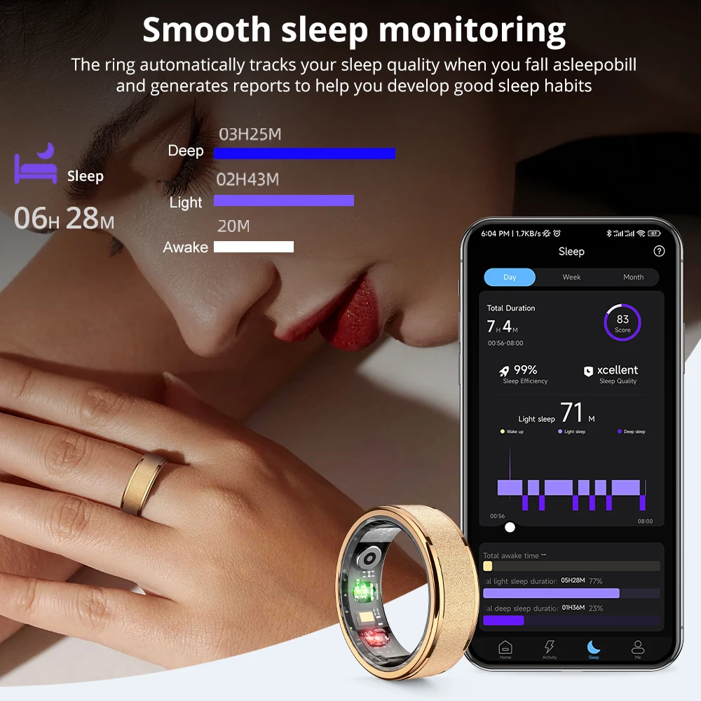 R10 Smart Ring with Charging C - Smart Ring Step Calorie Fitness Monitor recension och pris
