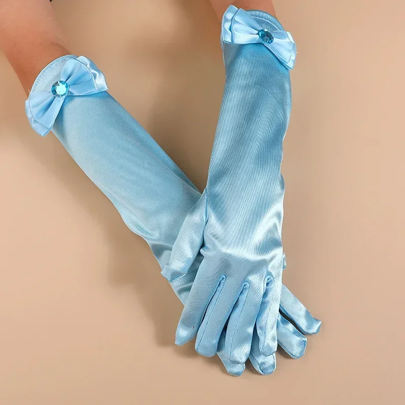 

Children Princess Long Gloves Girl Birthday Party Wedding Elsa Anna Accessories Cinderella Belle Sofia 10 Colors Long Finger Set