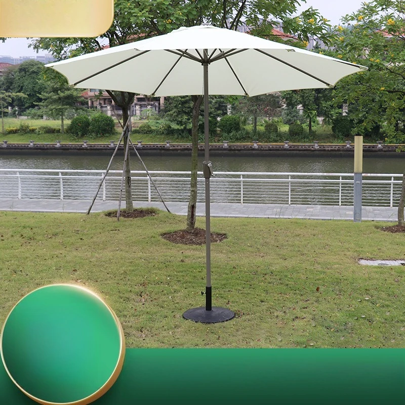 JMZ Large Outdoor Parasol Patio Umbrella for Garden Villa Commercial Use Hand Crank Central Pole Sunshade UV Protection Heavy