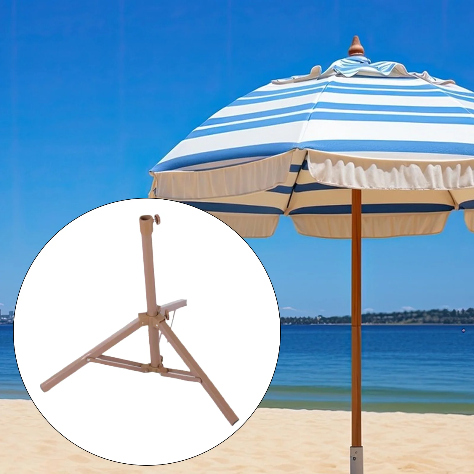 Umbrella Stand Base Beach Anchor Parasol Foldable Triangle Stand Outdoor Umbrella Stand for Fishing Yard Patio Lawn Summer Beach