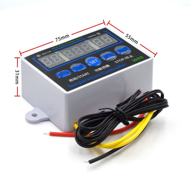 1/2/5/10/20Pcs XH-W1411 Digital Temperature Controller Three Display Multifunctional Temperature Control Switch