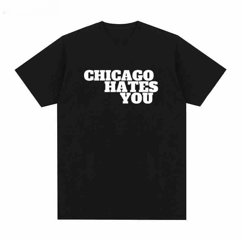تي شيرت Chief Keef بأكمام قصيرة Chicago Hates You Letted-print Male and Female Street Rappers #3