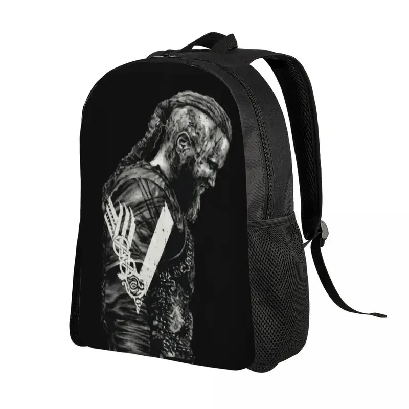 Custom  Ragnar Lothbrok Vikings Backpacks Viking Hero Warrior College School Travel Bags Men Women Bookbag Fits 15 Inch Laptop