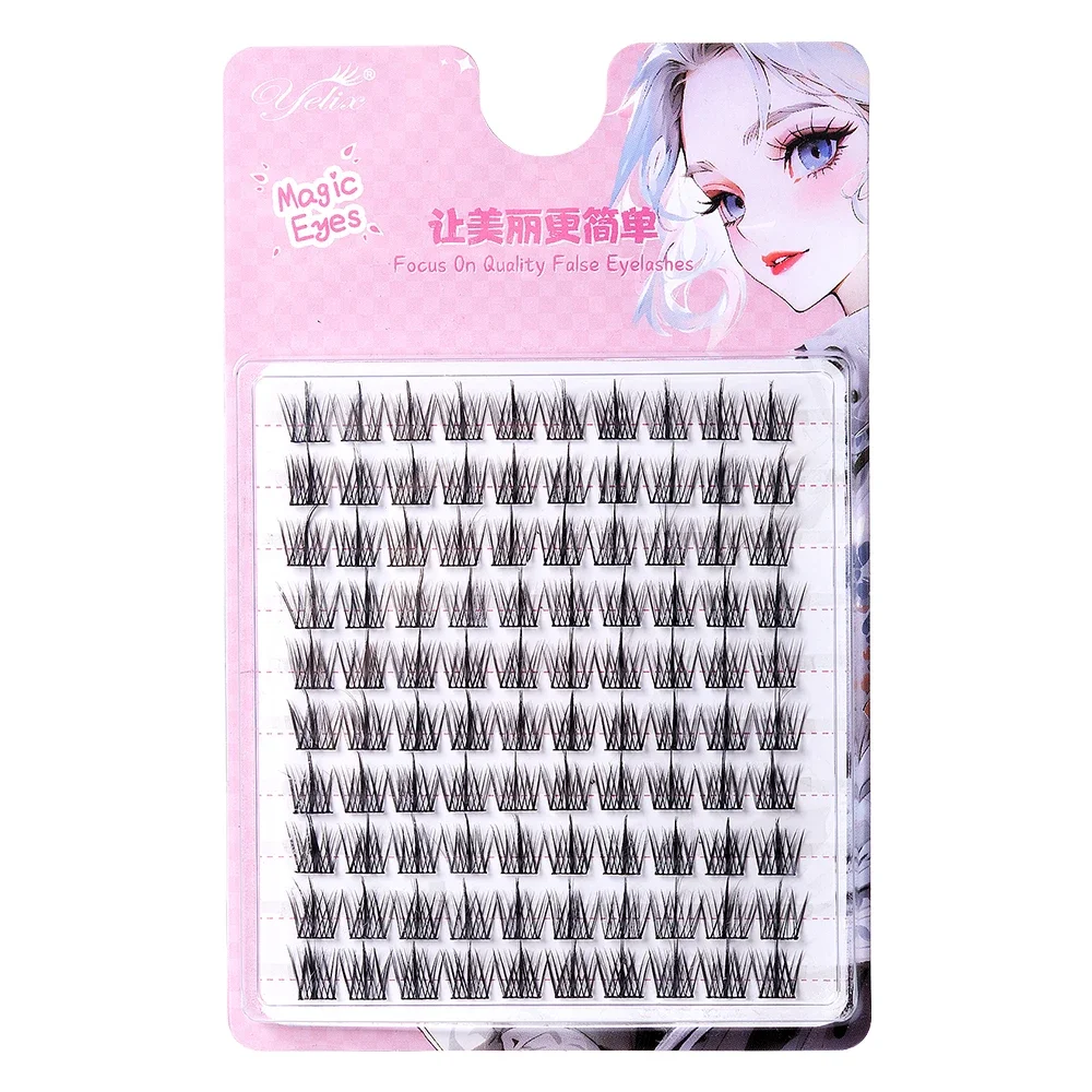 Yelix New High Capacity Anime Lashes Manga False Lashes Individual Cluster Eye Lashes Korea Makeup DIY Lash Extension Supplies