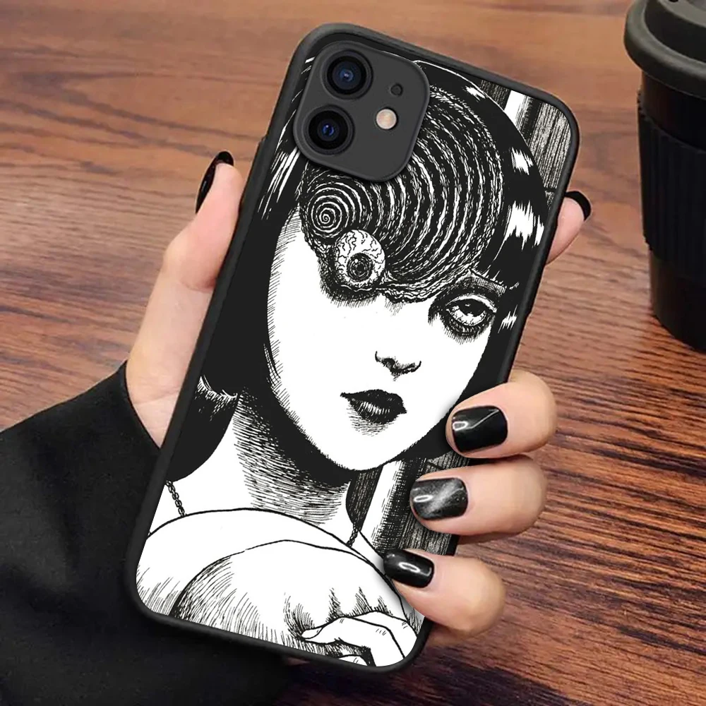 Junji Ito horror Hot comics Phone Case For iPhone 15 14 13 12 11 Pro Max X XR XSMax 7 8 Plus Matte Transparent Back Cover