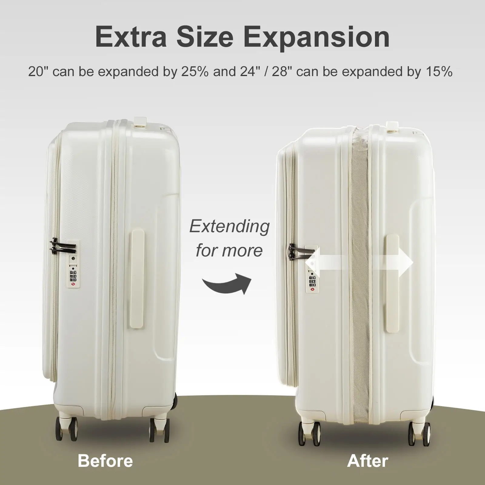 Ensemble de valises à coque rigide en ABS et PC, bagage à main extensible TSA Lock, roues, léger, 20, 24/28, 3 pièces