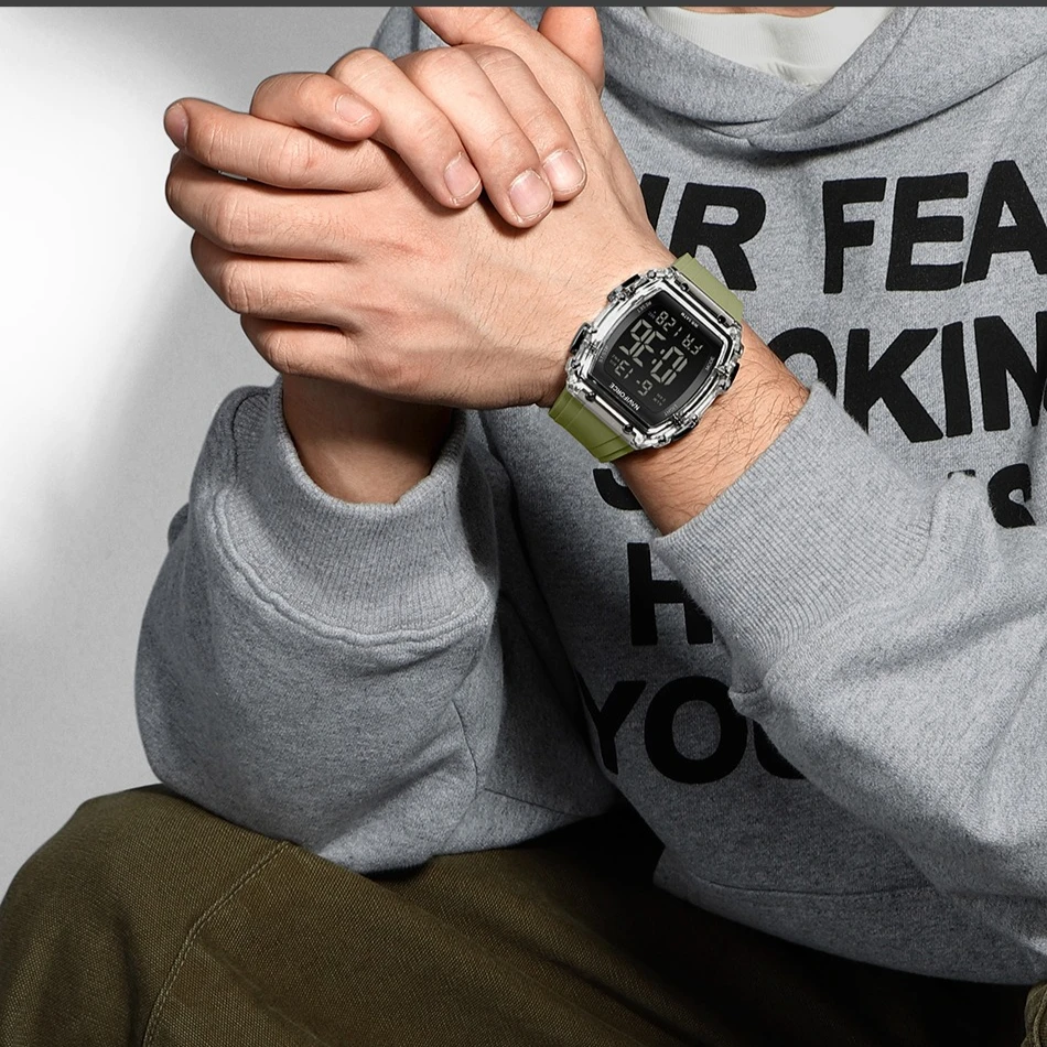 نمط جديد NAVIFROCE الرجال الساعات مضيئة العسكرية الرياضة رجل شاشة الكريستال السائل ساعات المعصم الكوارتز الذكور مقاوم للماء Relogio Masculino #5