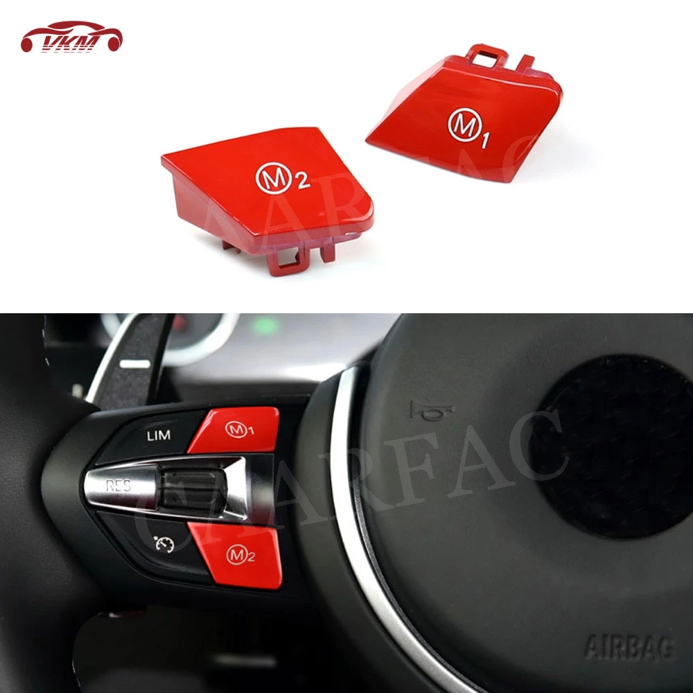 

Steering Wheel Red Blue Button M1 M2 Mode Button Trim Cover Cap for BMW M3 M4 F80 F82 F83 X5M X6M Car interior accessories