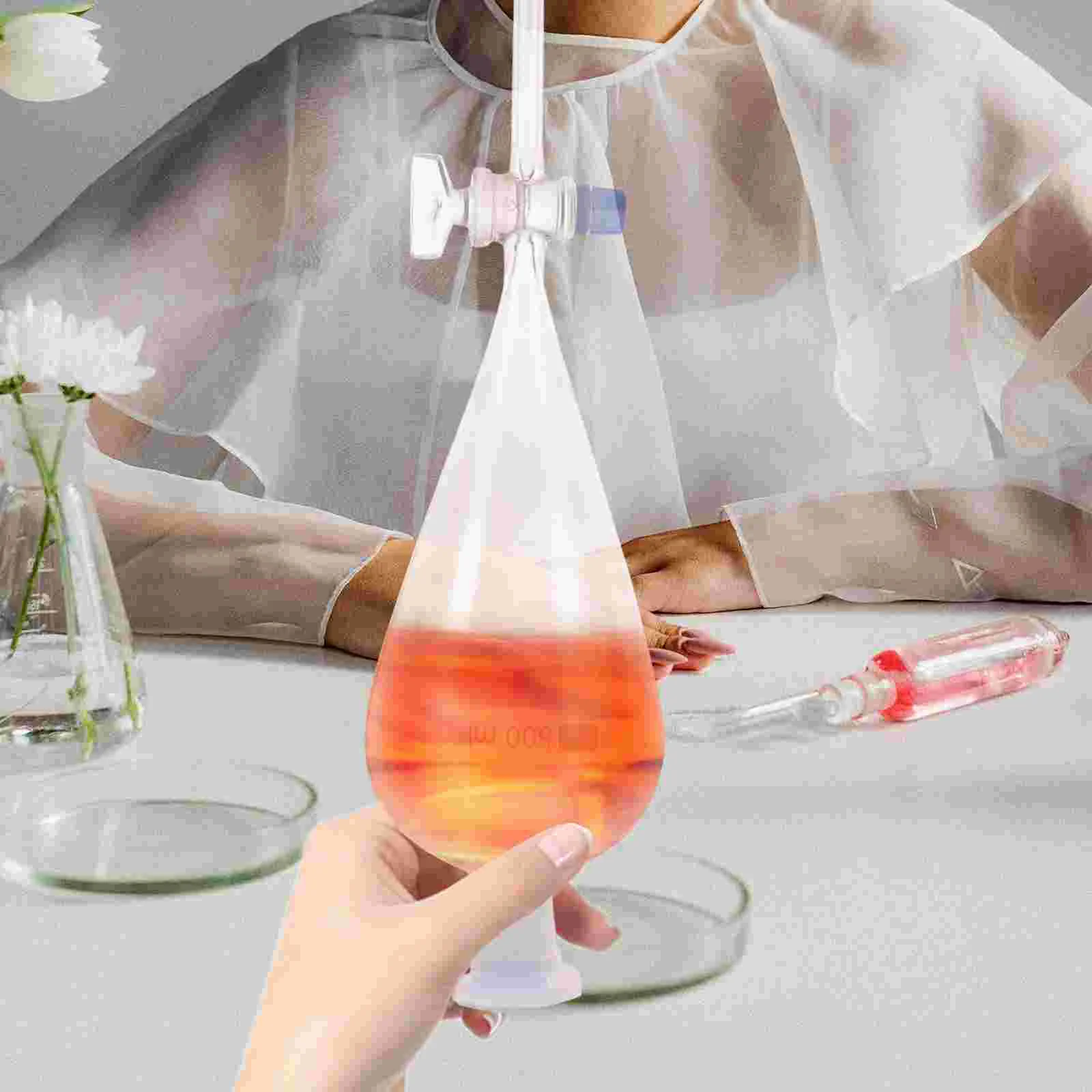 Pear Shaped Separatory Funnel Separating Labs Laboratory Essential Oil Distiller Leakproof