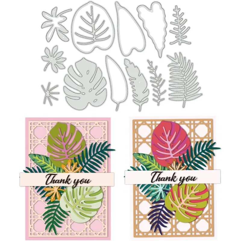 Stanzformen mit tropischen Blättern, Palmblatt-Stanzformen, 3D-Prägeschablonen, Vorlage für Kartenherstellung, DIY, Scrapbooking, Fotoalbum