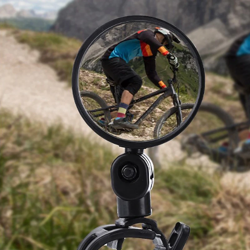 1pc 8CM Bike Rearview Mirror 360° Adjustable Rotatable Handlebar Convex Mirror Safe Wide Angle For Bicycle Cycling Sports Tools