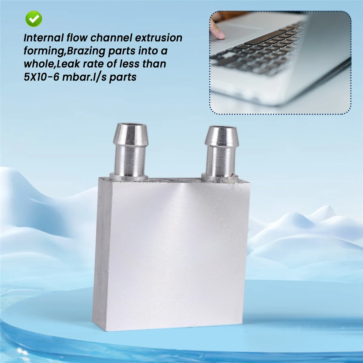 Primary Aluminum alloy Water Cooling Block 40x40mm for Liquid Water Cooler Heat Sink System Silver Use For PC Laptop CPU