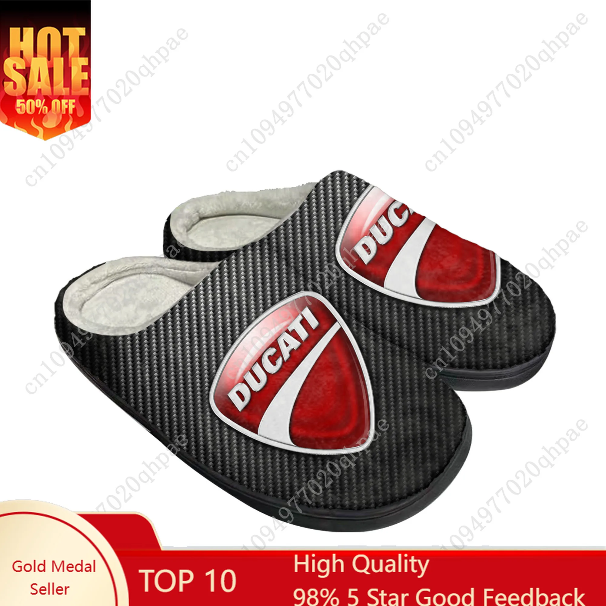 

D-Ducatis Cotton Slippers High Quality Mens Womens Youth Boy Girl Plush Bedroom Keep Warm Shoes Customized Thermal Slipper