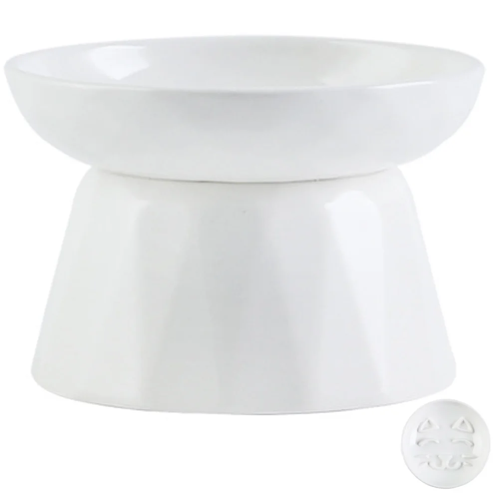 

Raised Cat Food Bowl Large Capacity Ceramic Elevated Pet Feeding Bowl Easy Cleaning Kitten Dog Feeder Cat Food Bowls